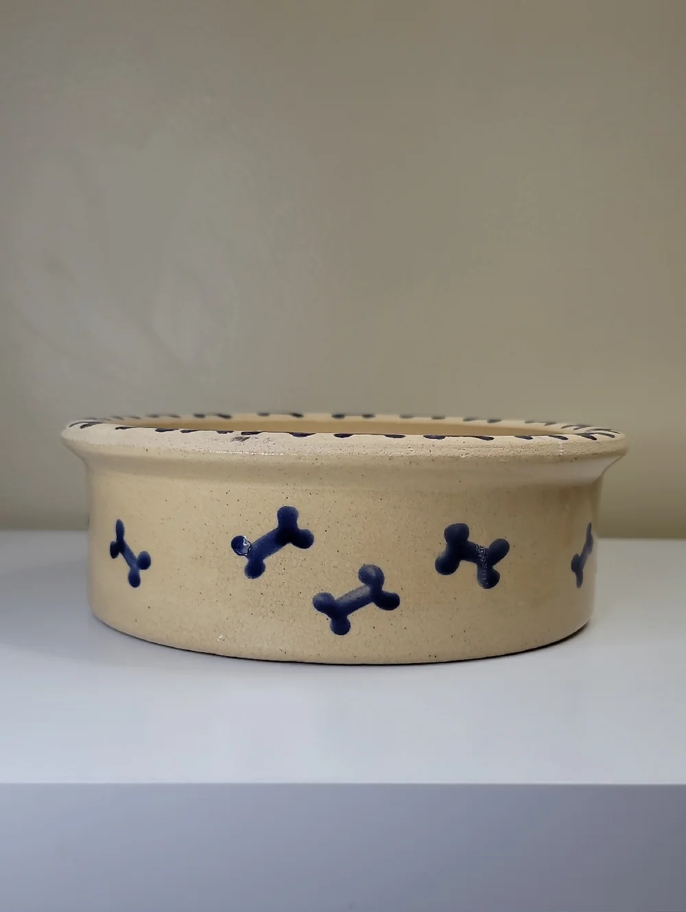 Robinson Ransbottom Pottery Vintage Dog Bowl Dish Feeder